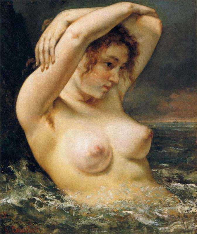 Woman in the waves